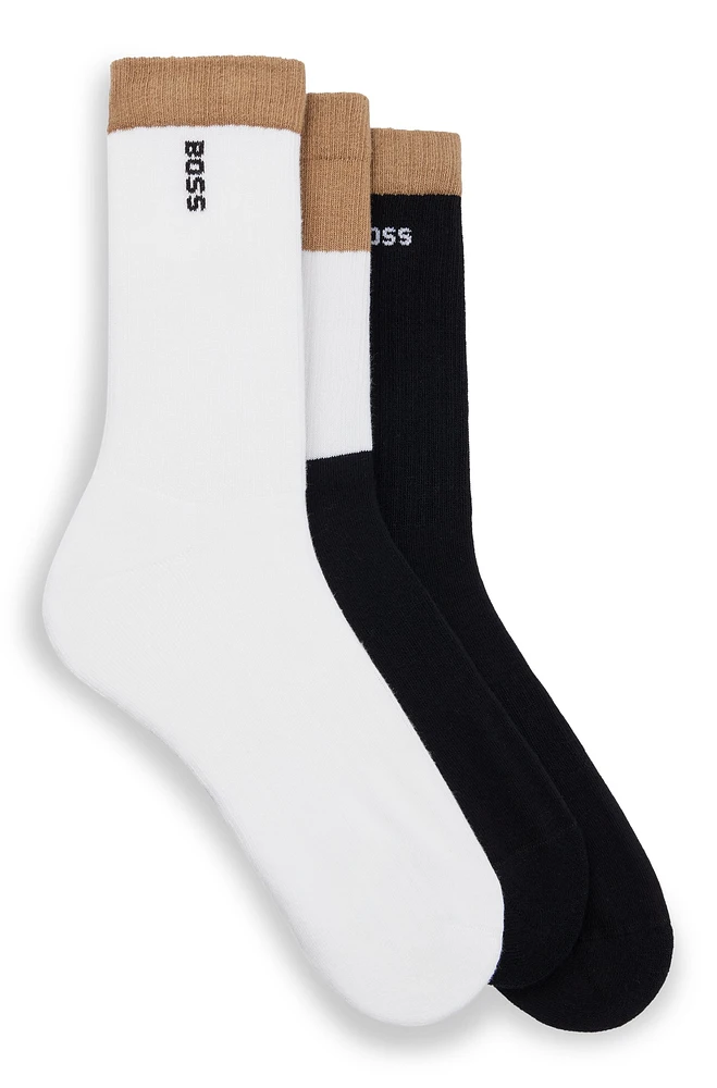 Three-pack of short-length socks with logo details