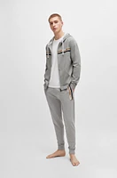 Cotton-terry tracksuit bottoms with stripes and logo