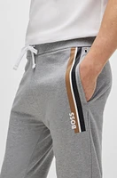 Pantalones de chándal felpa rizo algodón con rayas y logo