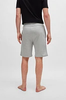 BOSS - Drawstring shorts French terry with stripes and logo Grey