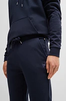 Cotton-terry tracksuit bottoms with double monogram