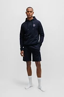 Cotton-terry regular-fit hoodie with double monogram