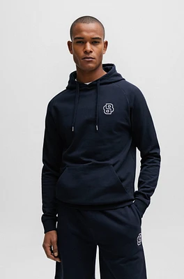 Cotton-terry regular-fit hoodie with double monogram