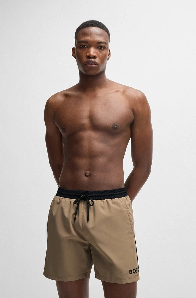 Quick-dry swim shorts with contrast details