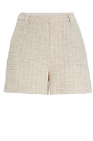 Relaxed-fit tweed shorts with belt loops