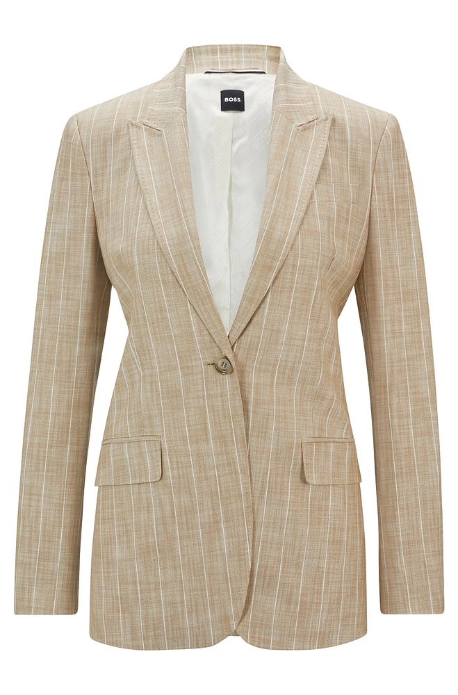 Regular-fit jacket pinstripe material with signature lining