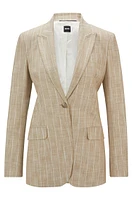 Regular-fit jacket pinstripe material with signature lining