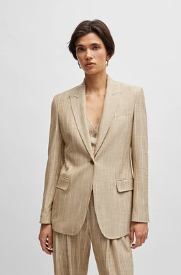 Regular-fit jacket pinstripe material with signature lining