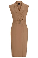 Belted wrap dress a linen blend