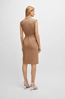 Belted wrap dress a linen blend