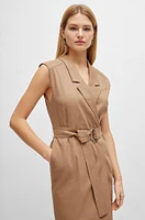 Belted wrap dress a linen blend