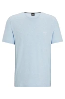 Camiseta de algodón elástico con logo bordado