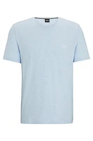 Stretch-cotton T-shirt with embroidered logo