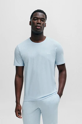 Camiseta de algodón elástico con logo bordado