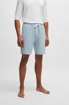Shorts de tiro medio en algodón elástico con logo bordado