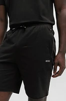 Stretch-cotton regular-fit shorts with logo detail