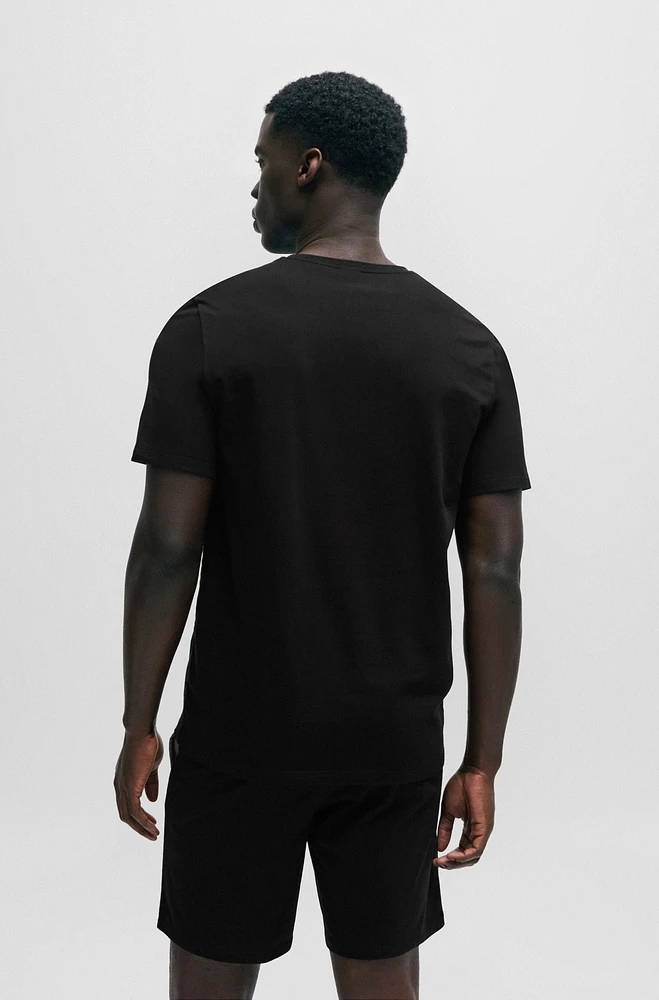 Stretch-cotton regular-fit T-shirt with logo detail