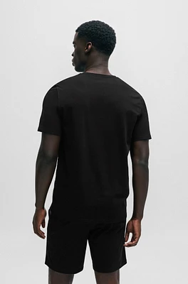 Stretch-cotton regular-fit T-shirt with logo detail