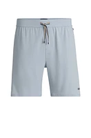 Stretch-cotton pajama shorts with logo print