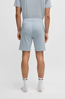 Stretch-cotton pajama shorts with logo print