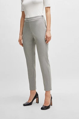 Regular-fit high-waisted trousers with tapered leg