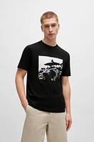 Cotton-jersey regular-fit T-shirt with seasonal print