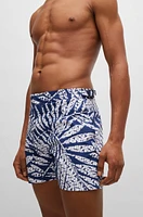 Fully lined swim shorts quick-drying printed fabric