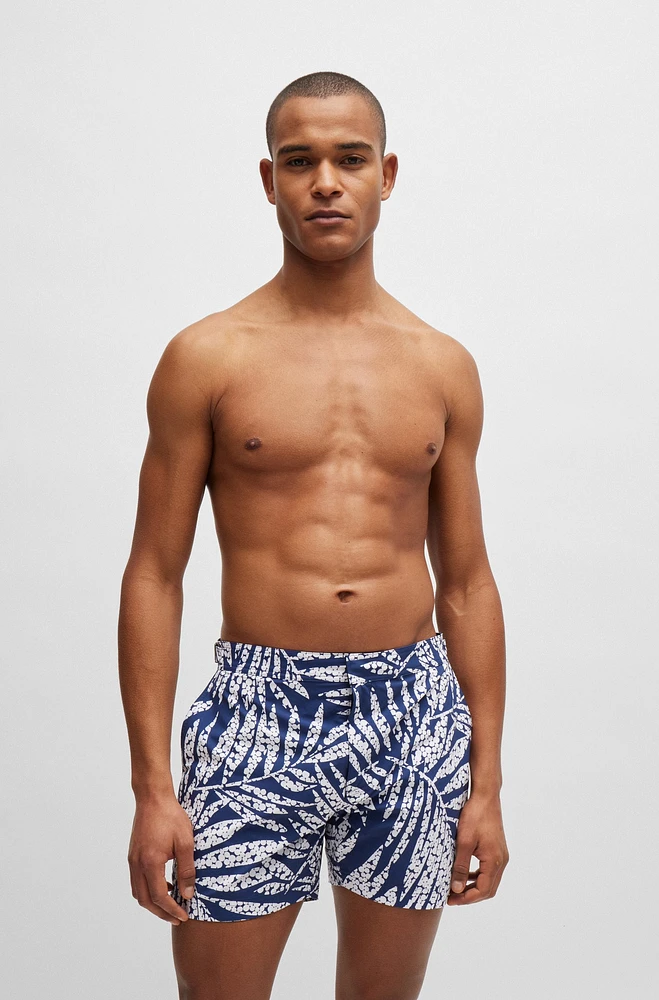 Fully lined swim shorts quick-drying printed fabric