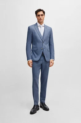 Slim-fit suit a hopsack-weave wool blend