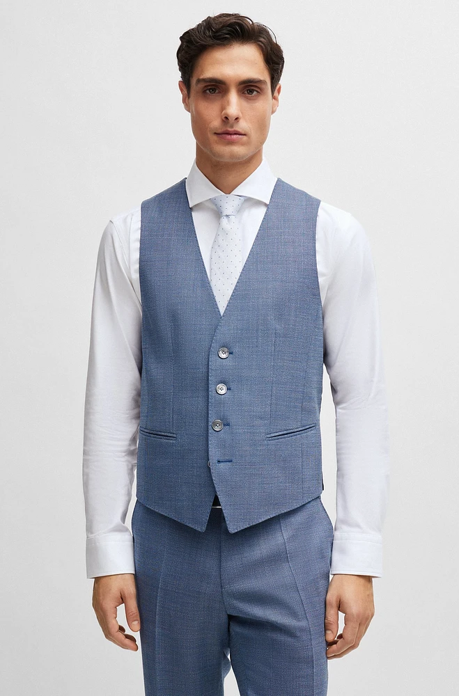 Slim-fit suit a hopsack-weave wool blend