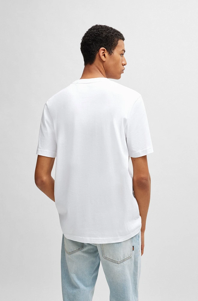 Camiseta de punto algodón con logo estampado