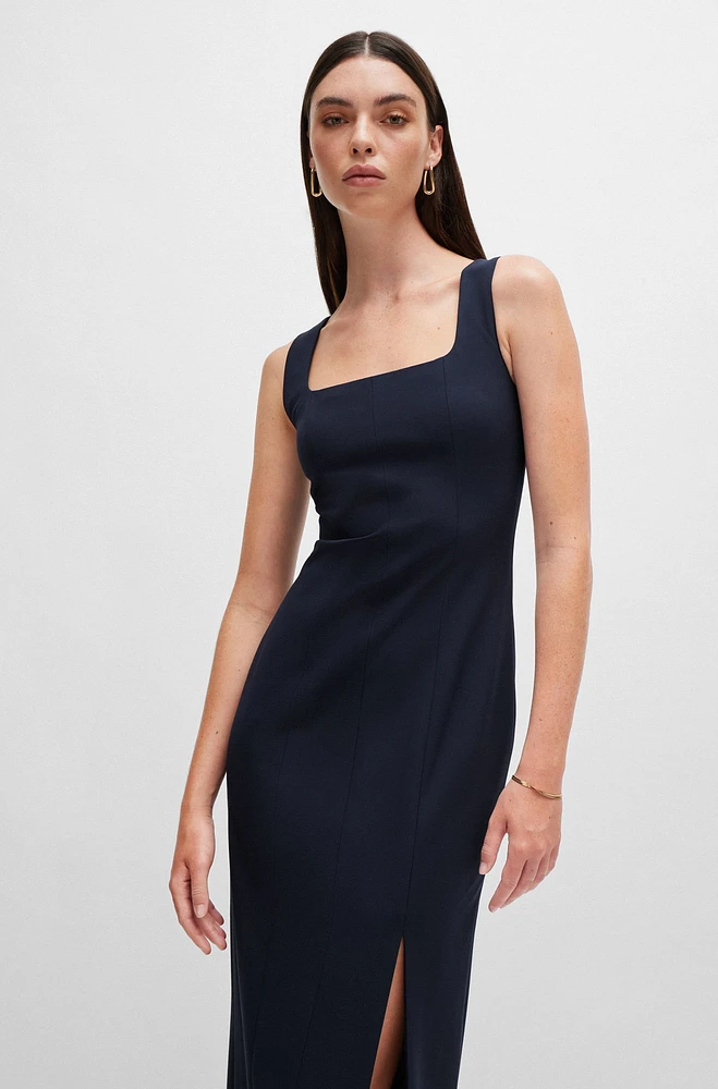 Business dress with seaming details