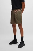 BOSS - Slim-fit shorts iridescent ripstop with inner Light Red