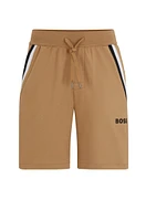 Cotton-terry shorts with signature-stripe tape