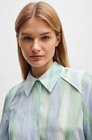 Silk blouse with seasonal stripe print