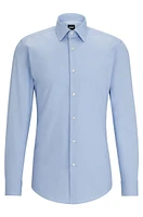 BOSS - Slim-fit shirt easy-iron cotton poplin Light Blue