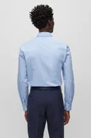 BOSS - Slim-fit shirt easy-iron cotton poplin Light Blue