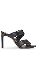 Open-toe mules nappa leather with padded straps