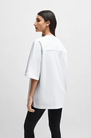 NAOMI x BOSS interlock-cotton T-shirt with dropped shoulders