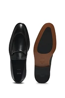 Leather loafers with branded hardware