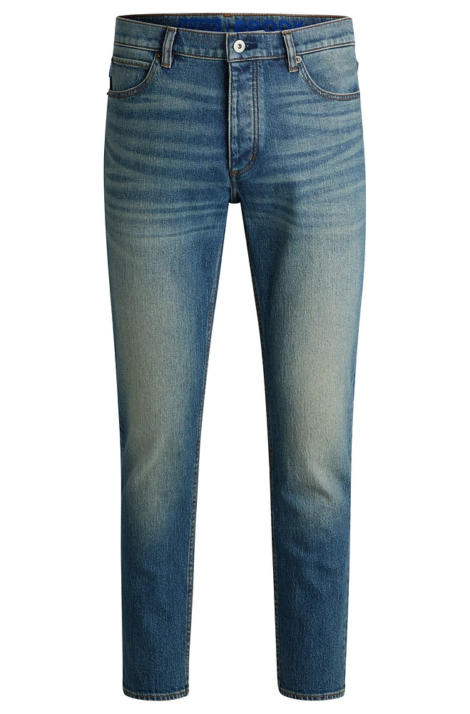 Tapered-fit jeans blue tinted denim