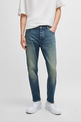Tapered-fit jeans blue tinted denim