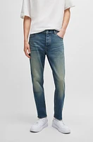 Tapered-fit jeans blue tinted denim