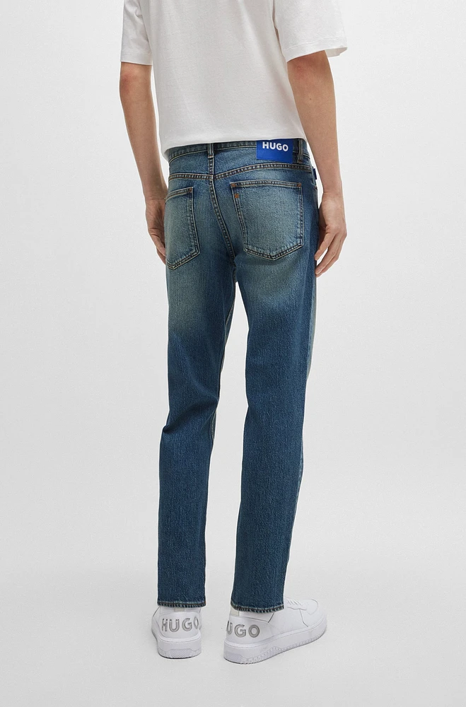 Tapered-fit jeans blue tinted denim