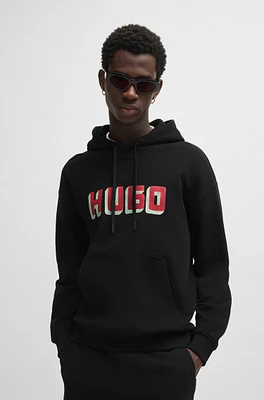 Logo-print hoodie French-terry cotton