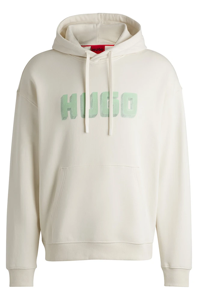 Sudadera con capucha en felpa de rizo algodón logo estampado