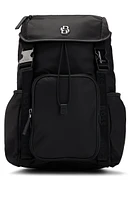 Matte-twill backpack with double monogram and full lining