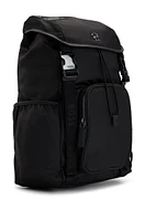 Matte-twill backpack with double monogram and full lining