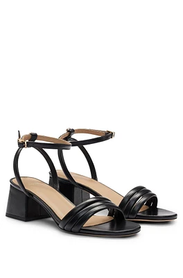 Padded-strap sandals with block heel