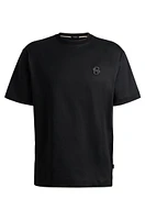 Oversize-fit mercerized-cotton T-shirt with double monogram